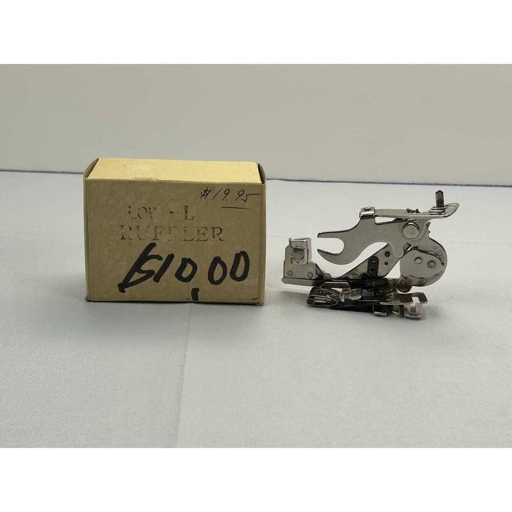 Vintage Sewing Machine Ruffler Attachment Pleating Foot Low Shank W/ Box